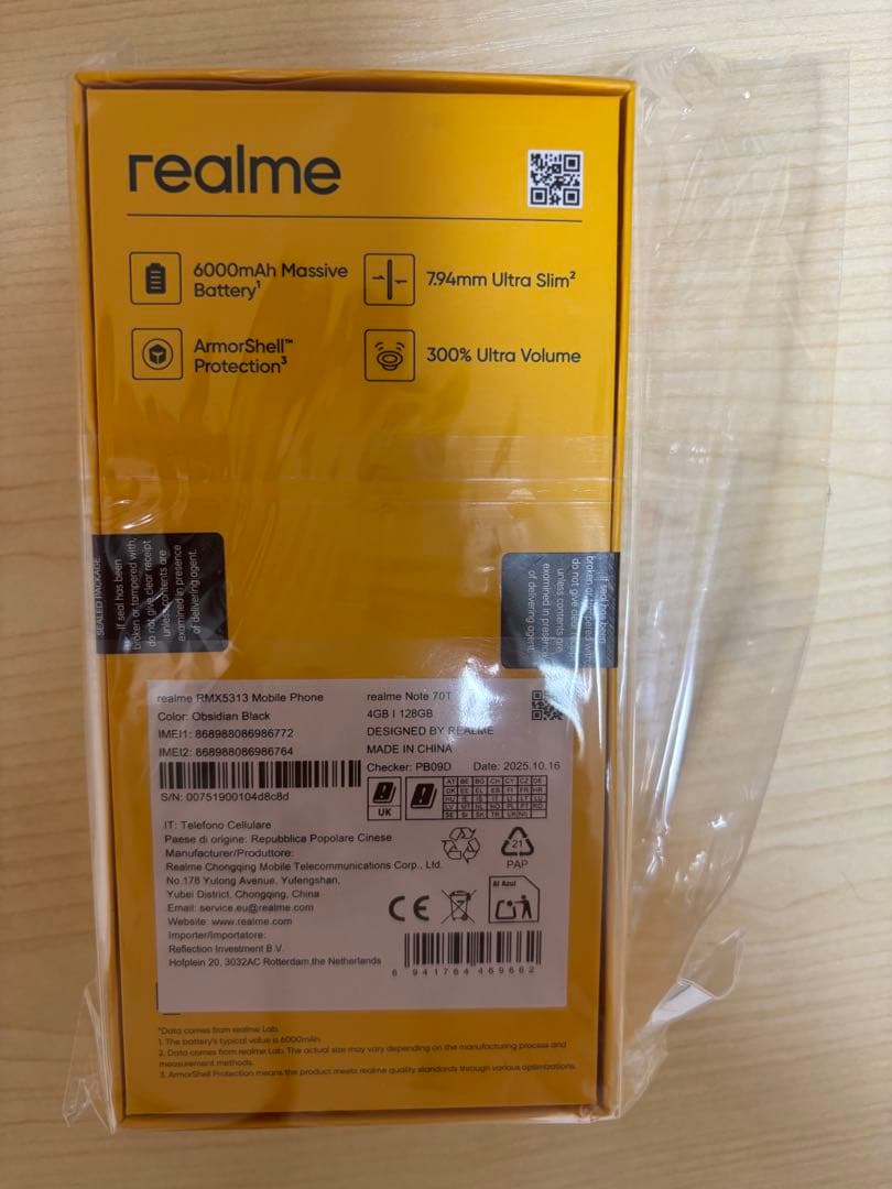 REALME NOTE 70T 本体 RAM 4GB+128GB 3台セット