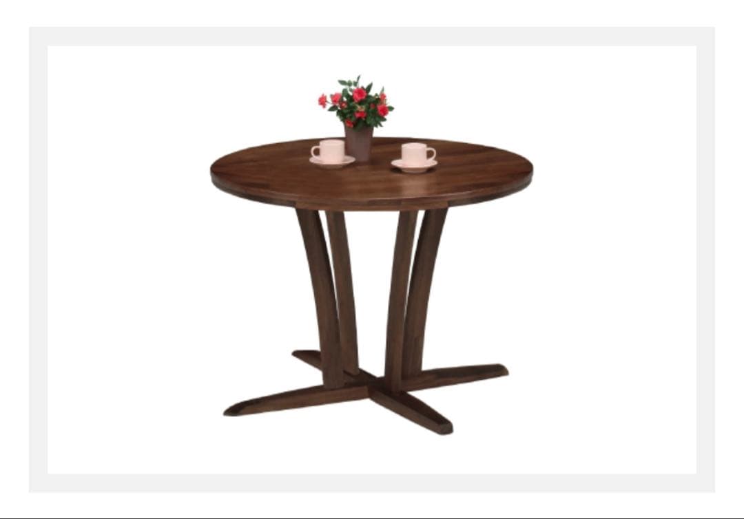 円形木製テーブル ウォールナット 直径100cm