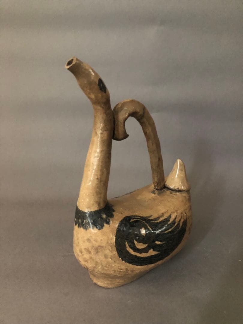 アンティーク　陶器　鳥の水差し　骨董