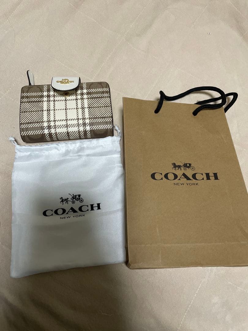 COACH チェック柄 二つ折り財布