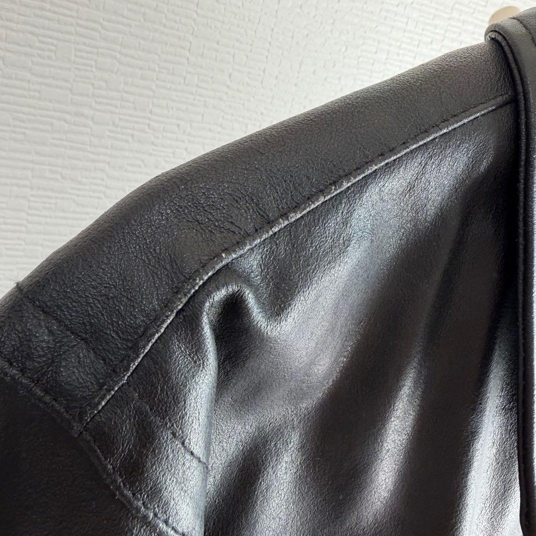 ペ*ス様 00's OLD GAP シングルライダース レザー ジャケット M