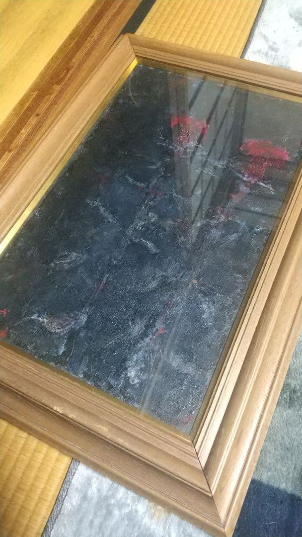 【吉岡 一】鶏頭花【絵画 油彩 油絵】額縁付き