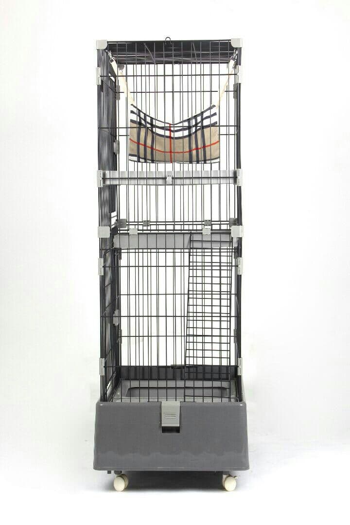 猫 ケージ キャットケージ 2段 猫トイレ付 キャスター付 ハンモック付 猫ゲ