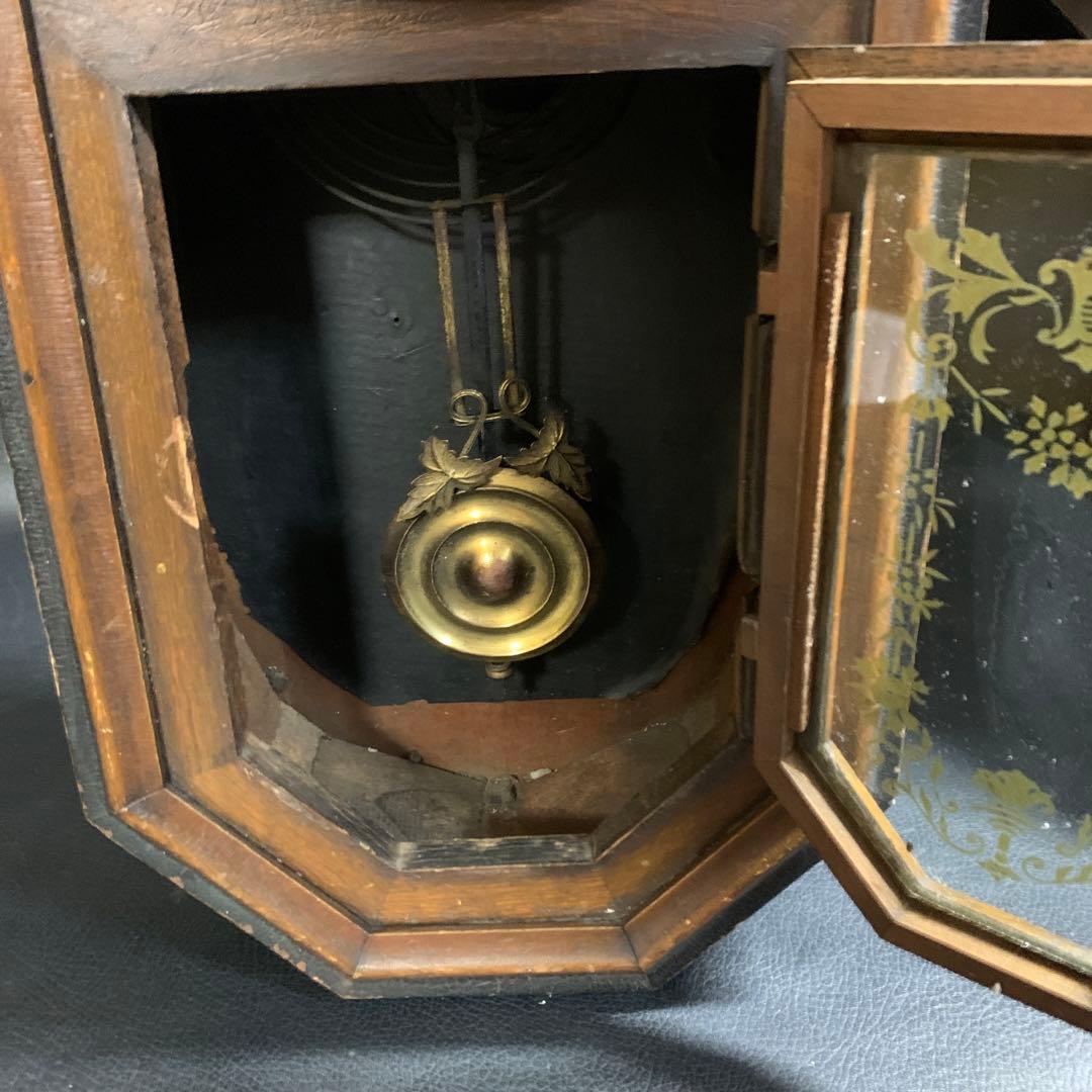 ぜんまい式掛け時計　アンティーク　振り子時計　古時計　ジャンク品