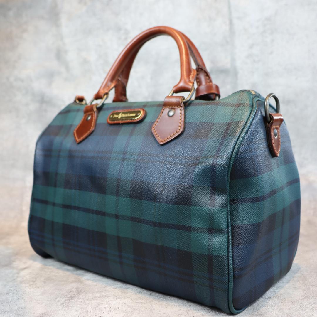 POLO RALPH LAUREN チェック柄 ハンドバッグ ボストン型