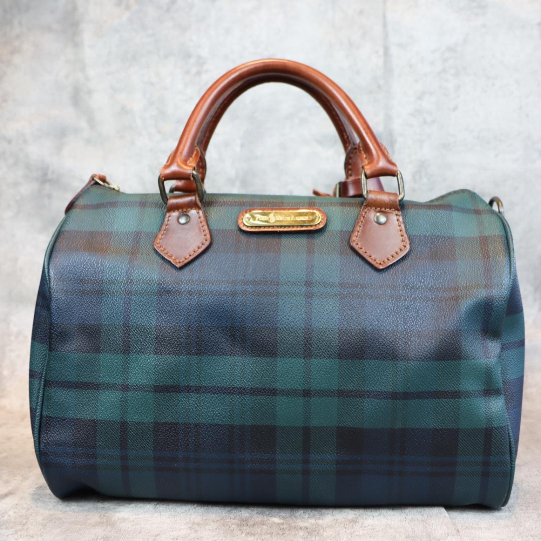 POLO RALPH LAUREN チェック柄 ハンドバッグ ボストン型