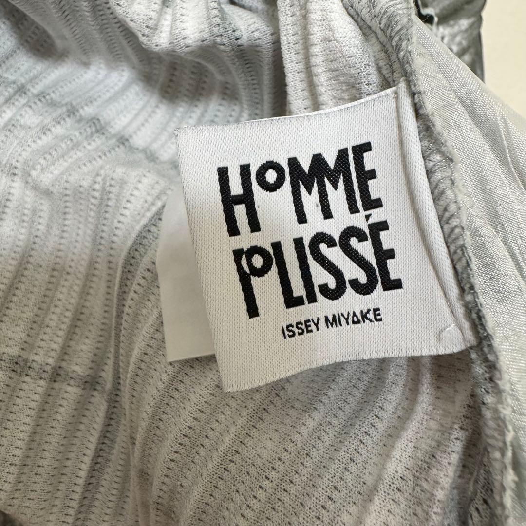 極美品✨HOMME PLISSE 総柄　プリーツ　サルエルパンツ　グレー