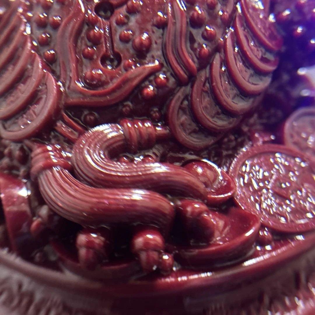 高純度 辰砂 シナバー 招財三足金蟾 風水 置物