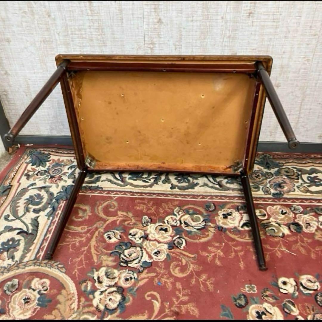 昭和レトロ 飛騨家具 ヒダダイネット 木製ダイニングテーブル 木目セラミック天板