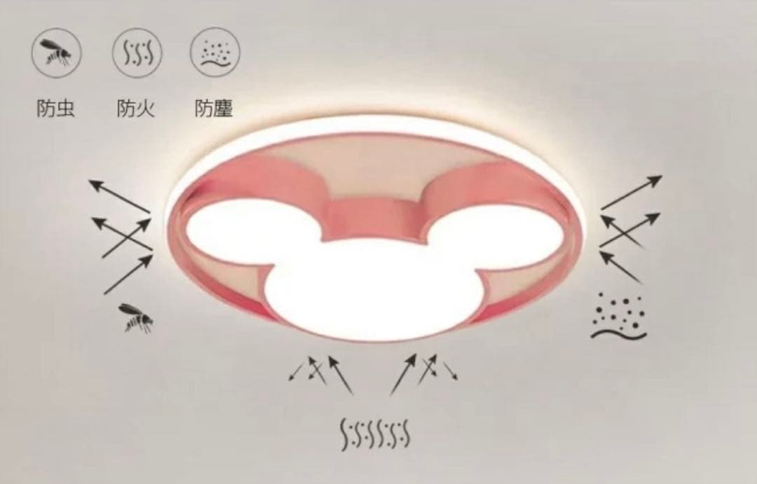 ☆未使用☆ LED シーリングライト　ミッキーマウス　ピンク