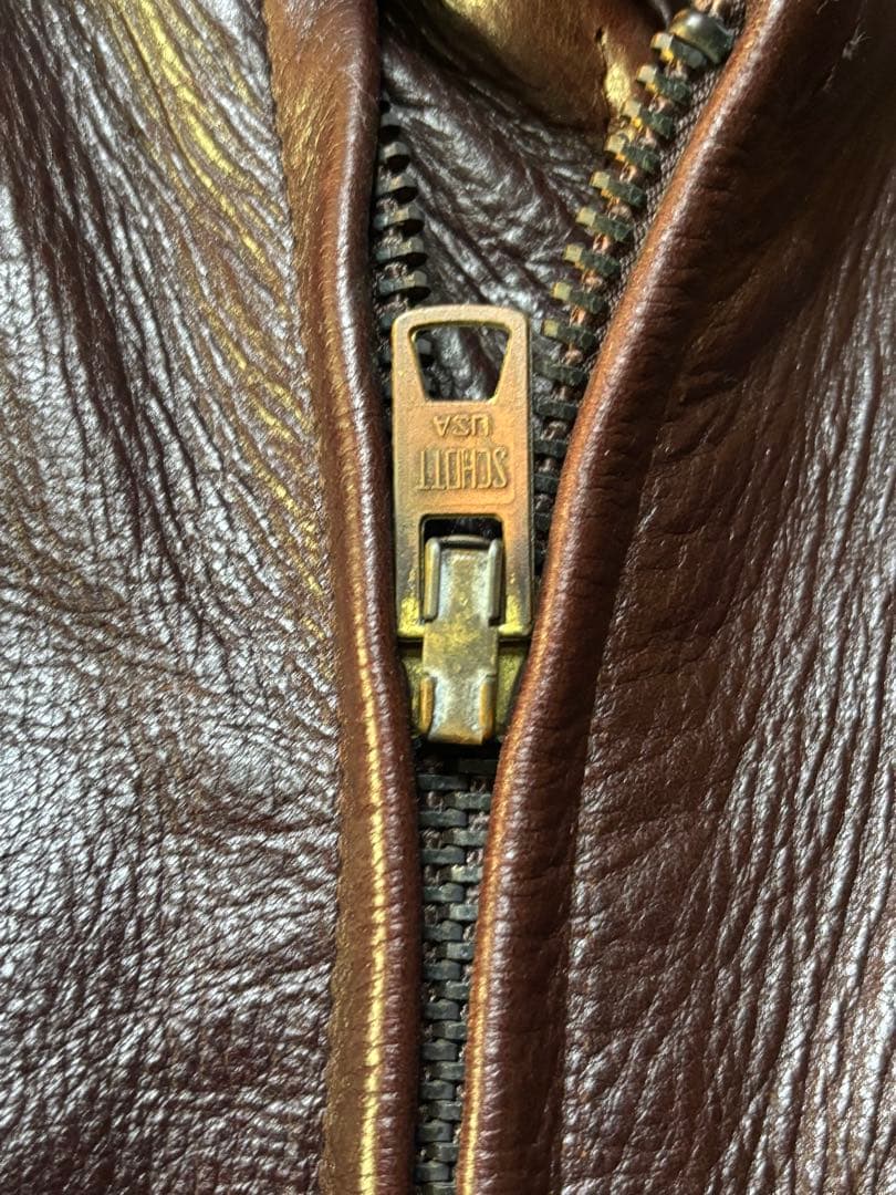 美品　schott 641 シングルライダースジャケット　38 ダークブラウン