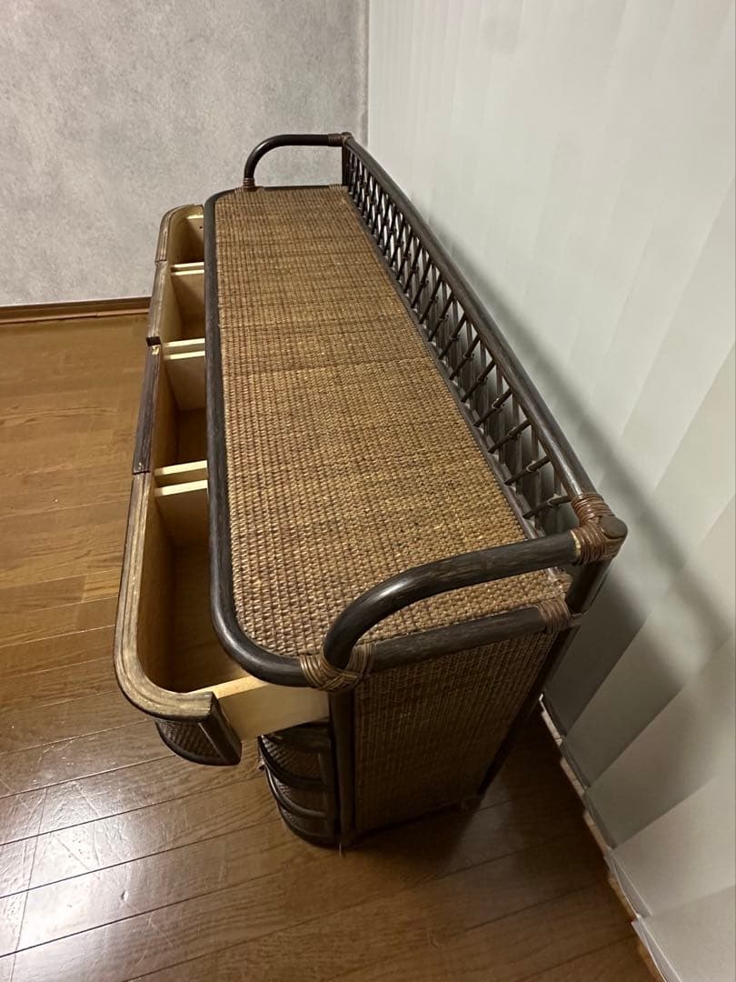 【送料込】籐 ラタンチェスト 4段 5引出し&4段10引出しの2個セット