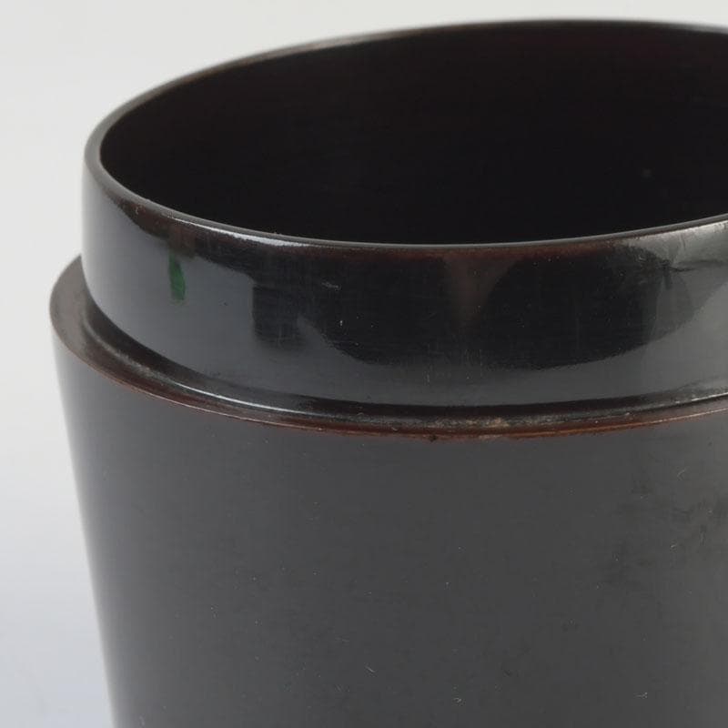 茶道具　黒漆　菊蒔絵　雪吹　棗　時代箱付　V　9812