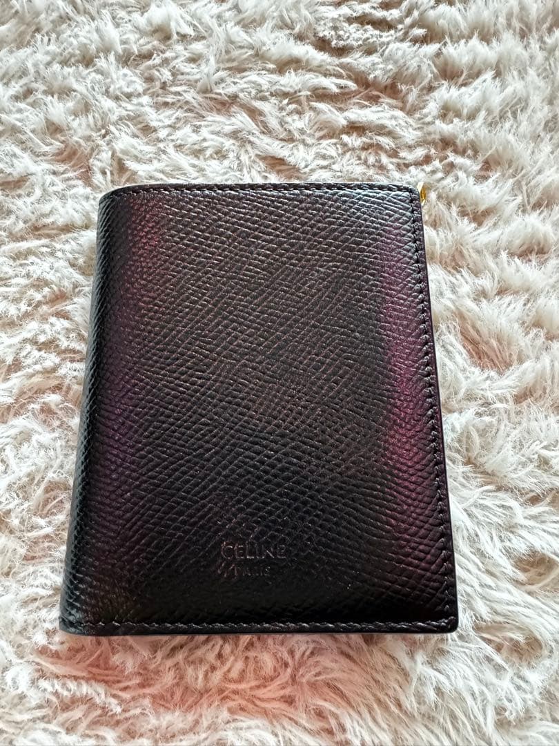 CELINE 二つ折り財布 ブラック レザー