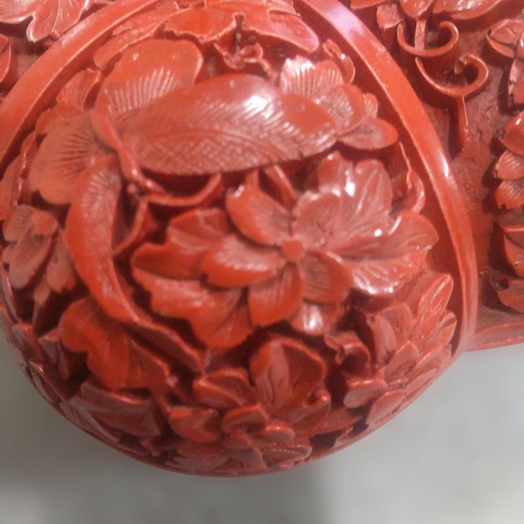 堆朱 中国美術工芸品 伝統美術蓋物 小箱