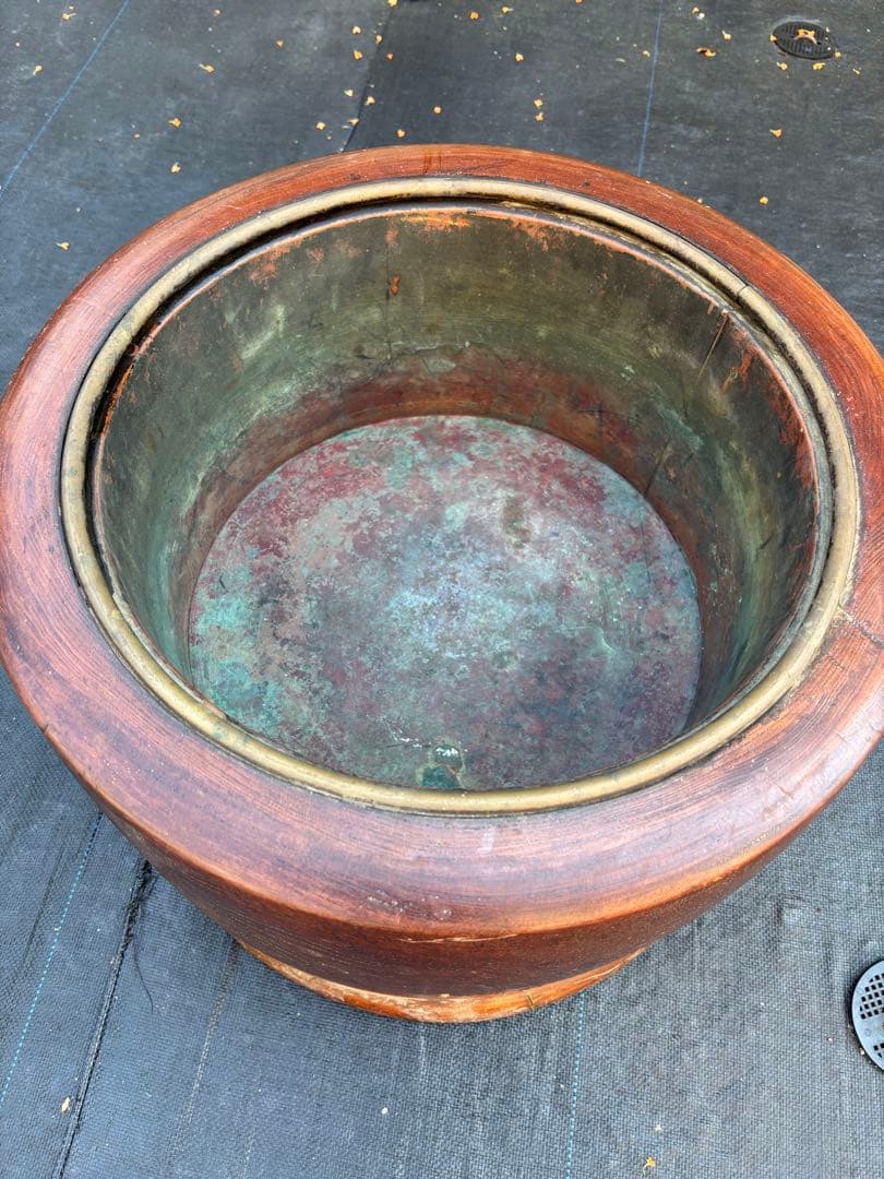 木製火鉢 約４２cm 昭和レトロ・アンティーク