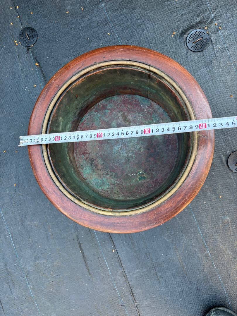 木製火鉢 約４２cm 昭和レトロ・アンティーク