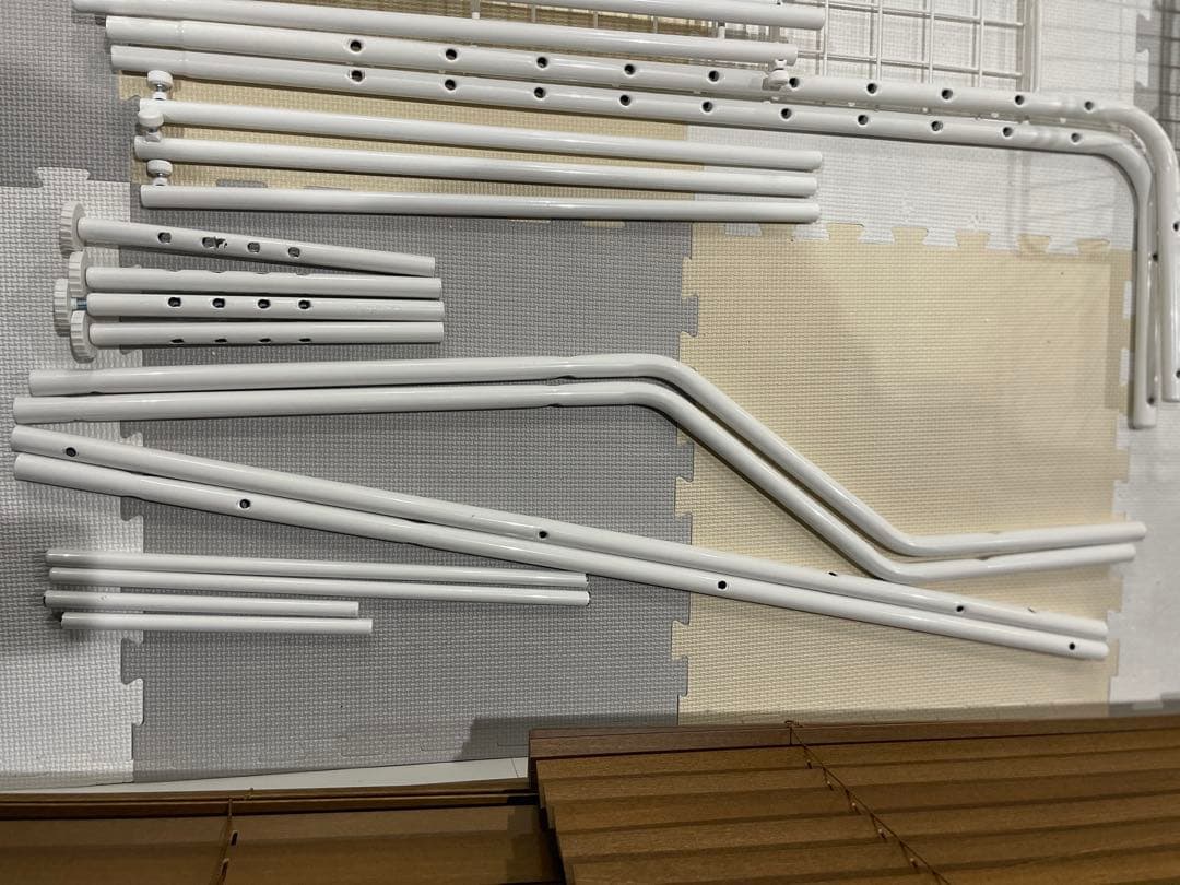 多機能ランドリーラック　棚板、カゴ２つ付き　ホワイト