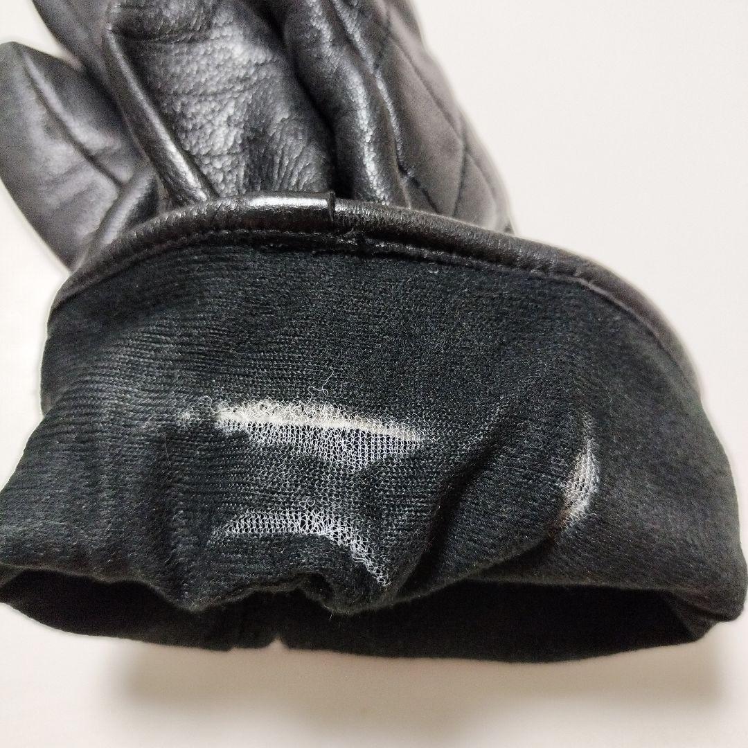 BURBERRYBLACKLABEL　黒 レザー 手袋　グローブ　キルティング