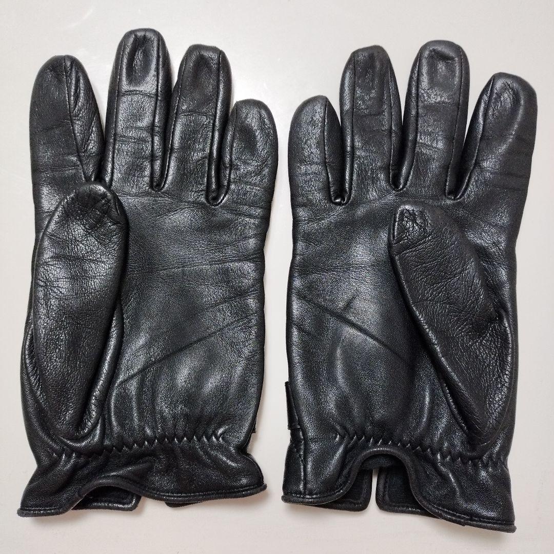 BURBERRYBLACKLABEL　黒 レザー 手袋　グローブ　キルティング