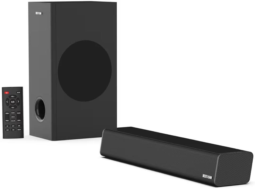 BESTISAN 2.1ch サウンドバー テレビ用 スピーカー
