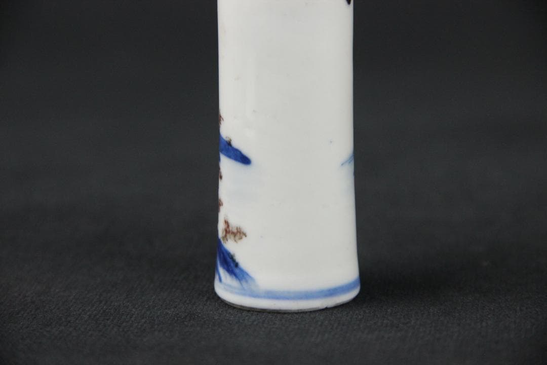 中国美術　青花　山水紋　ㄏ　景徳鎮　清時代　磁器製　時代物 Eo15-3