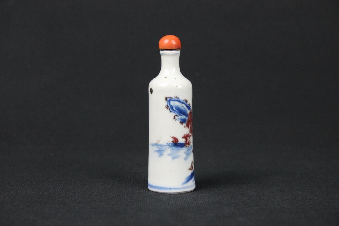 中国美術　青花　山水紋　ㄏ　景徳鎮　清時代　磁器製　時代物 Eo15-3