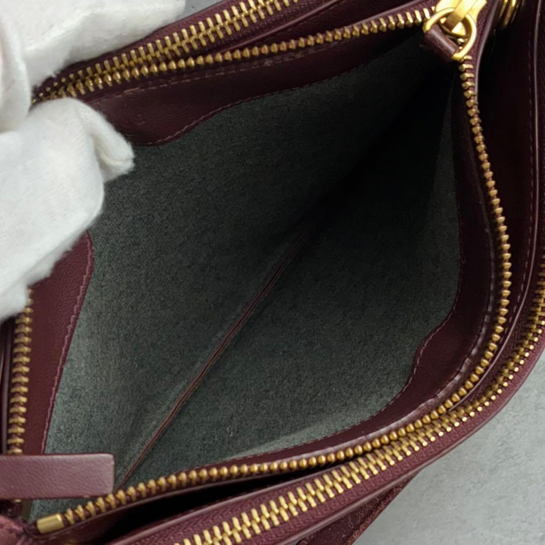 セリーヌ　トリオ　ショルダーバッグ　クラッチバッグ　ラムスキン　ゴールド金具