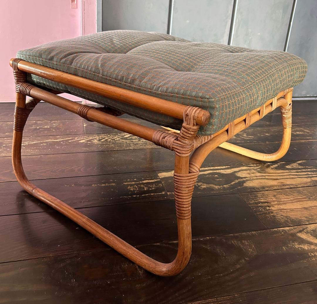 アンティーク　籐　ラタン製スツール オットマン　サイドチェア　ベンチ