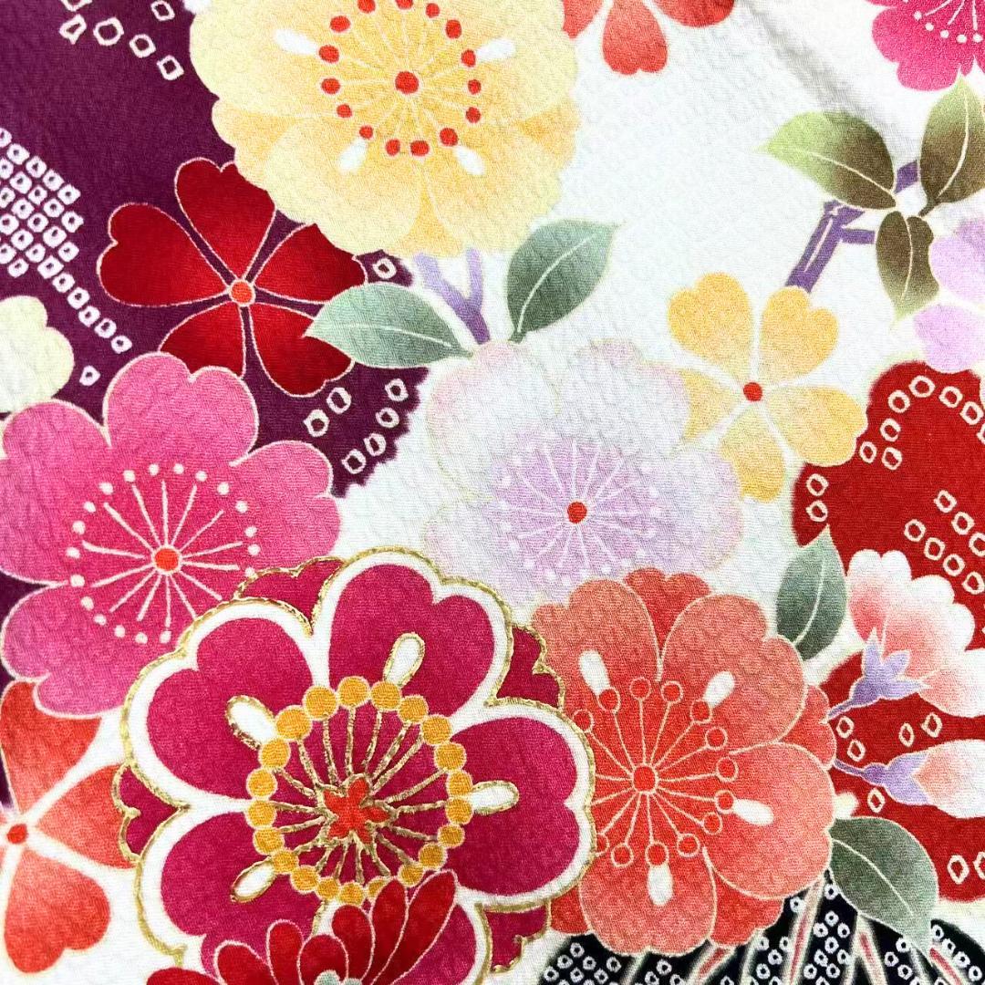 ≪早い者勝ち≫【美品】 振袖 正絹 古典柄 成人式 花柄 単品 白 96 ●