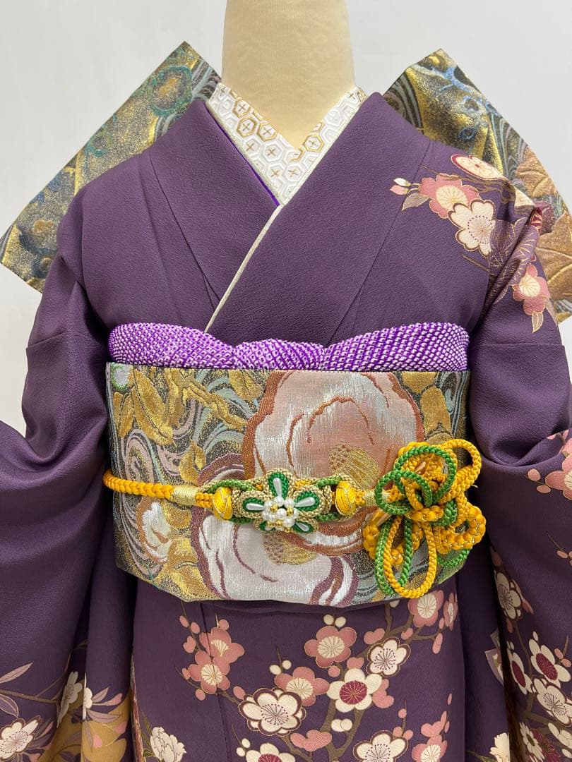 振り袖　フルセット　長襦袢付　金彩加工　刺繍入り　ガード加工　成人式　614