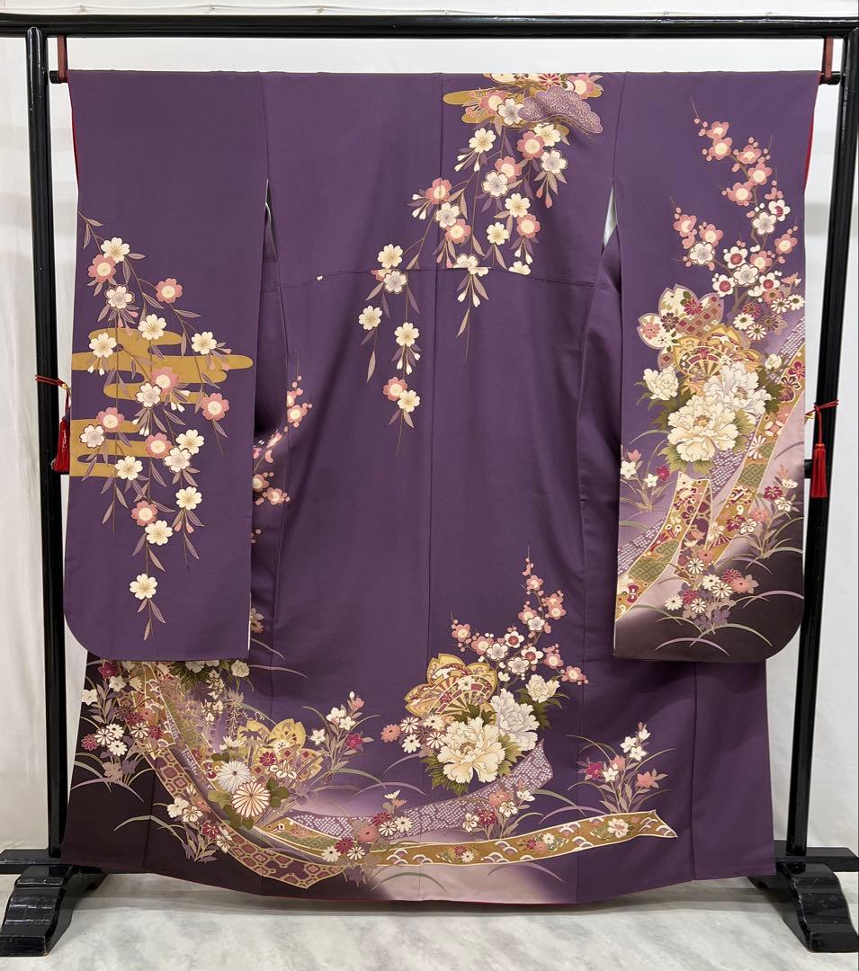 振り袖　フルセット　長襦袢付　金彩加工　刺繍入り　ガード加工　成人式　614