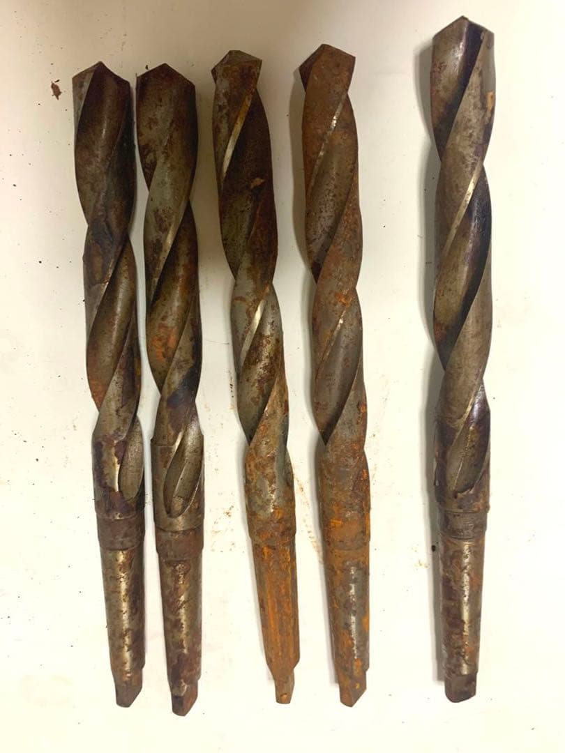 【古道具】テーパーシャンクドリル　先端　5本セット　古道具　アンティーク