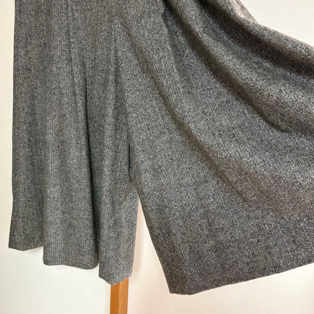 美品 23区L シルクネップヘリンボーンガウチョパンツ 44