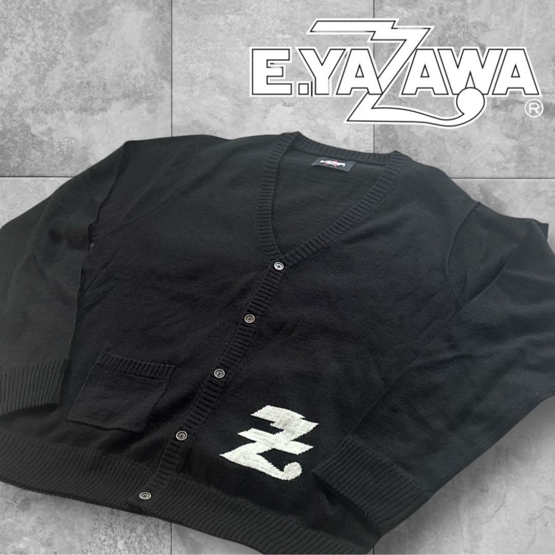 大人のカーディガン　矢沢永吉　ブラック　ウール混　 XL YAZAWA