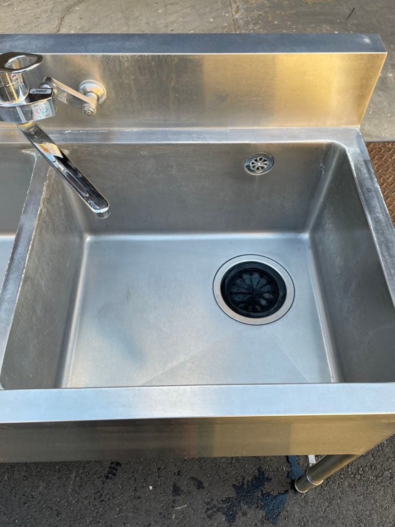 業務用 2槽シンク 混合水栓付き 幅1200×奥600×高さ850+150 大阪