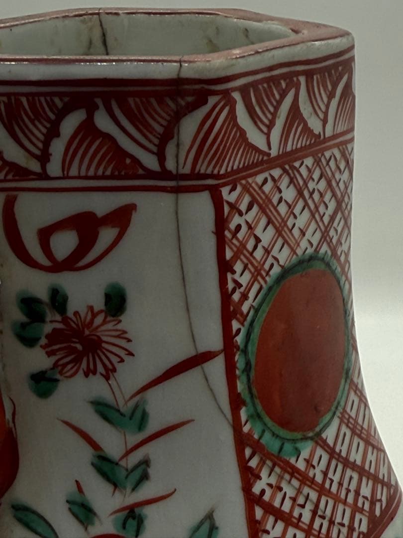 中国　明時代　呉須　角瓶　送料込み251114