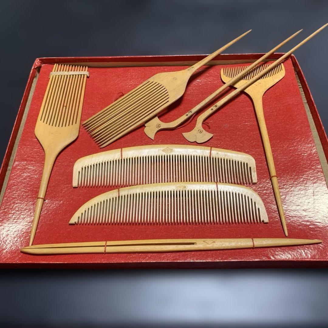 本つげ　つげ櫛　本つげ櫛色々　当時物　アンティーク櫛　ヴィンテージ