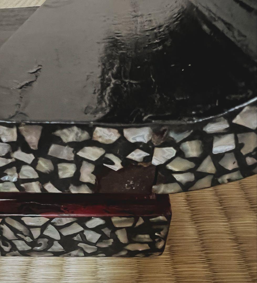 時代 根来 象嵌 螺鈿 巻き花台 香台 盆栽台 特価