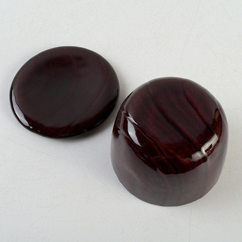 茶道具　塗師　前田松斎作　黒漆　茶器　共箱　V　9318