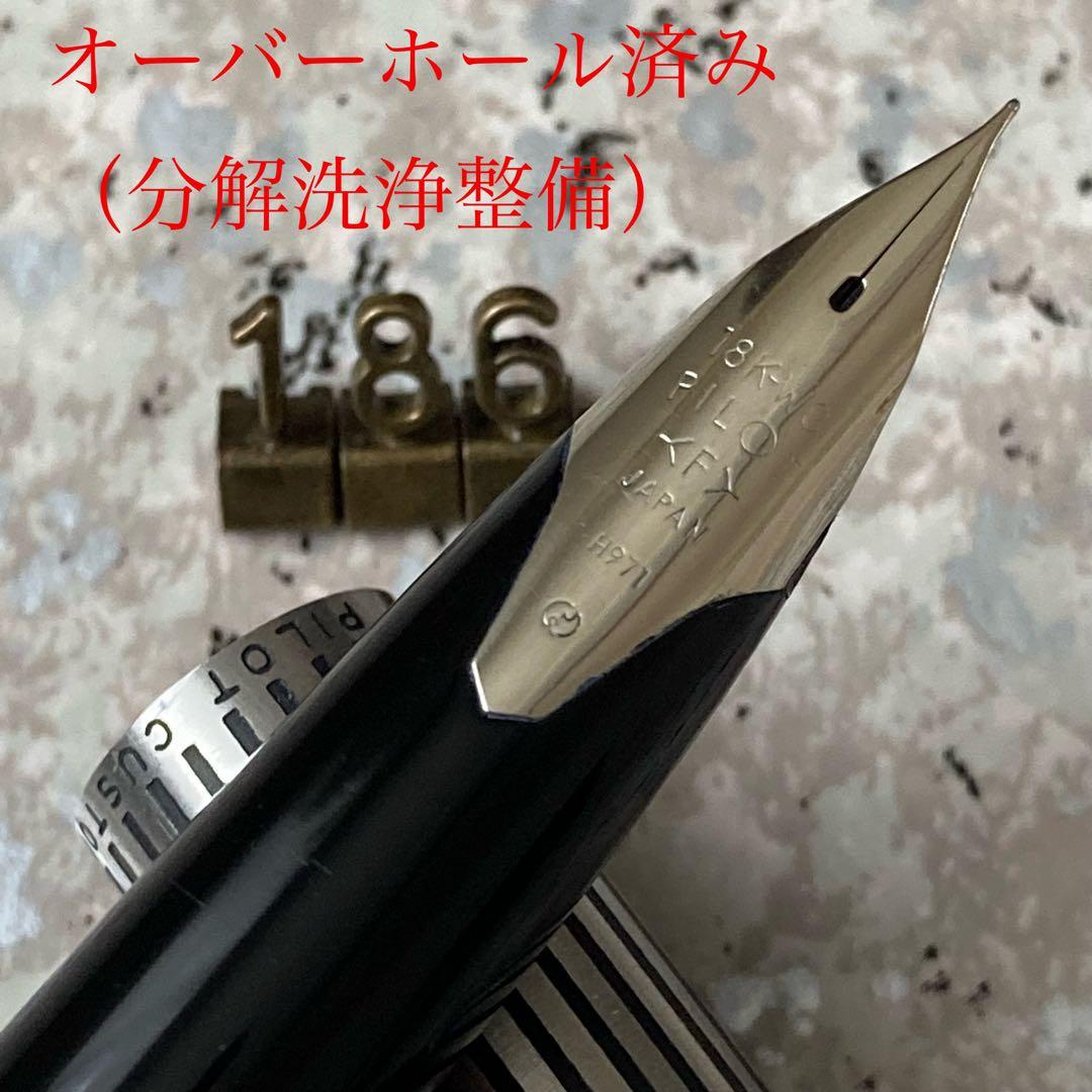 #186 オーバーホール済み 万年筆 PILOT パイロット 蝕刻 18k WG