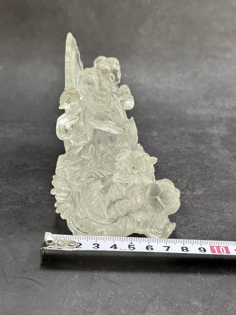 【⭐️稀少❣️開運⭐️】水晶　彫刻　仏像 羽衣 天女　クリスタル　⭐️貴重⭐️