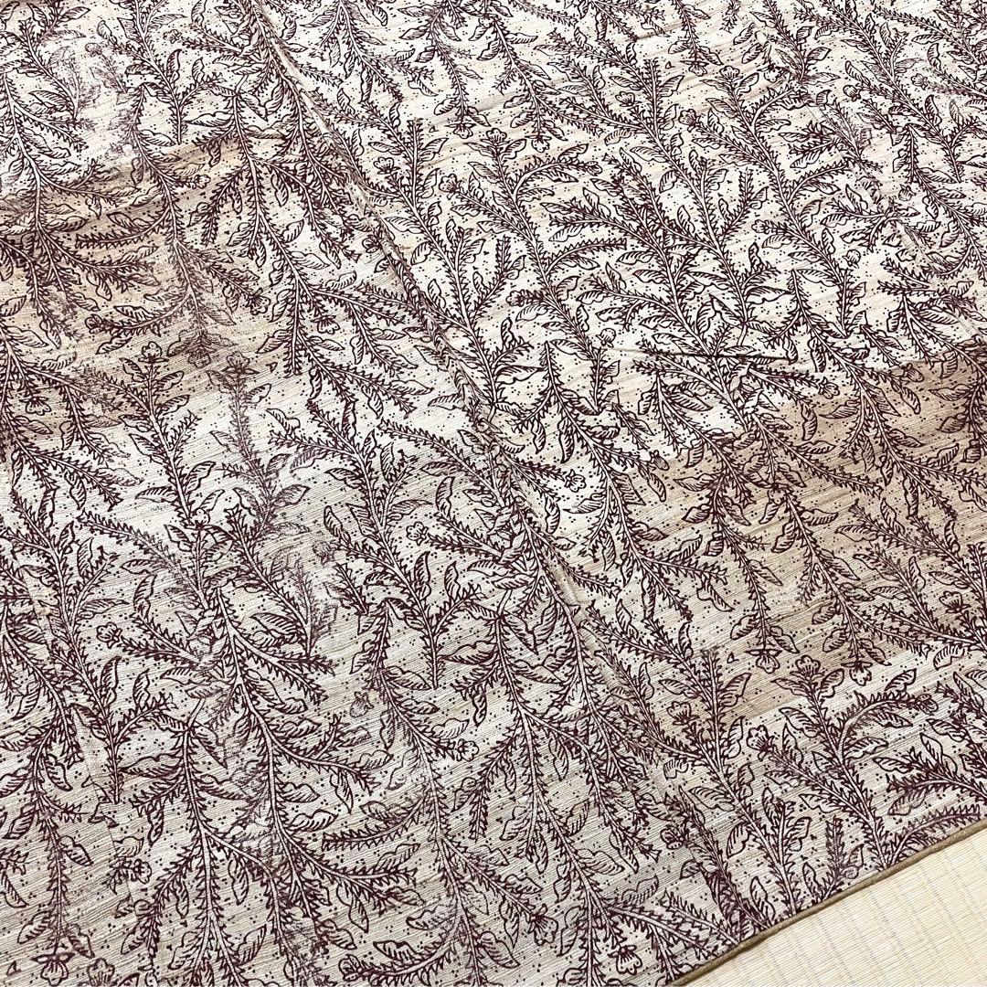 作家物 野蚕糸 ムガシルク 染め 付け下げ小紋 ガード加工