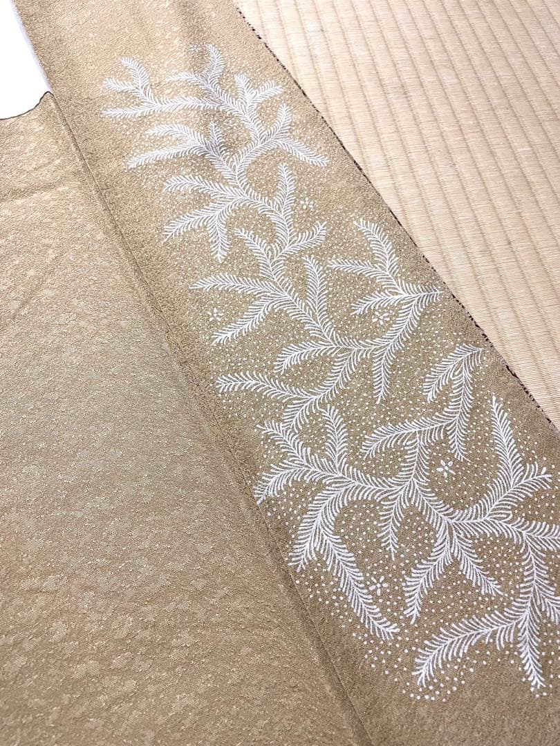 作家物 野蚕糸 ムガシルク 染め 付け下げ小紋 ガード加工