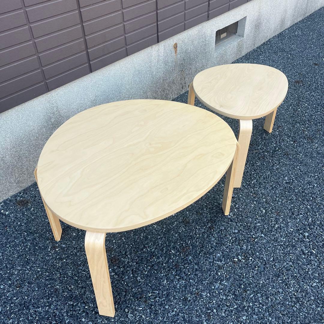 【 美品/送料込み 】IKEA スヴァルスタ ネストテーブル2点セット　バーチ