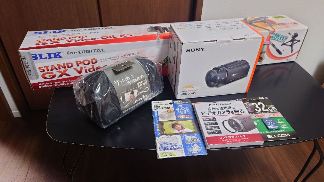 SONY 4Kビデオカメラ FDR-AX45 本体 ケース 三脚 スタンドポット