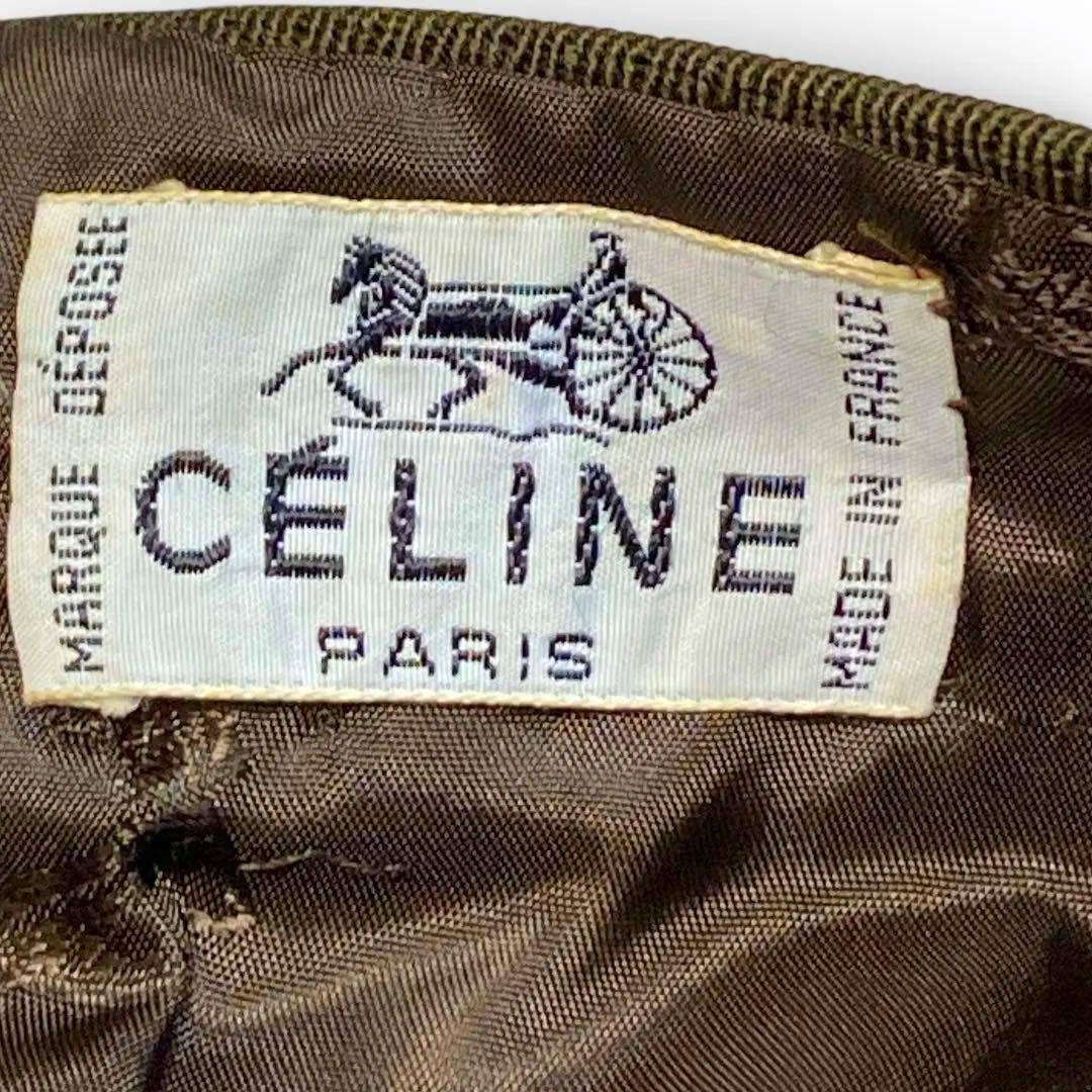 美品オールドCELINE馬車ロゴボタン スカートフランス製 ヴィンテージM〜L