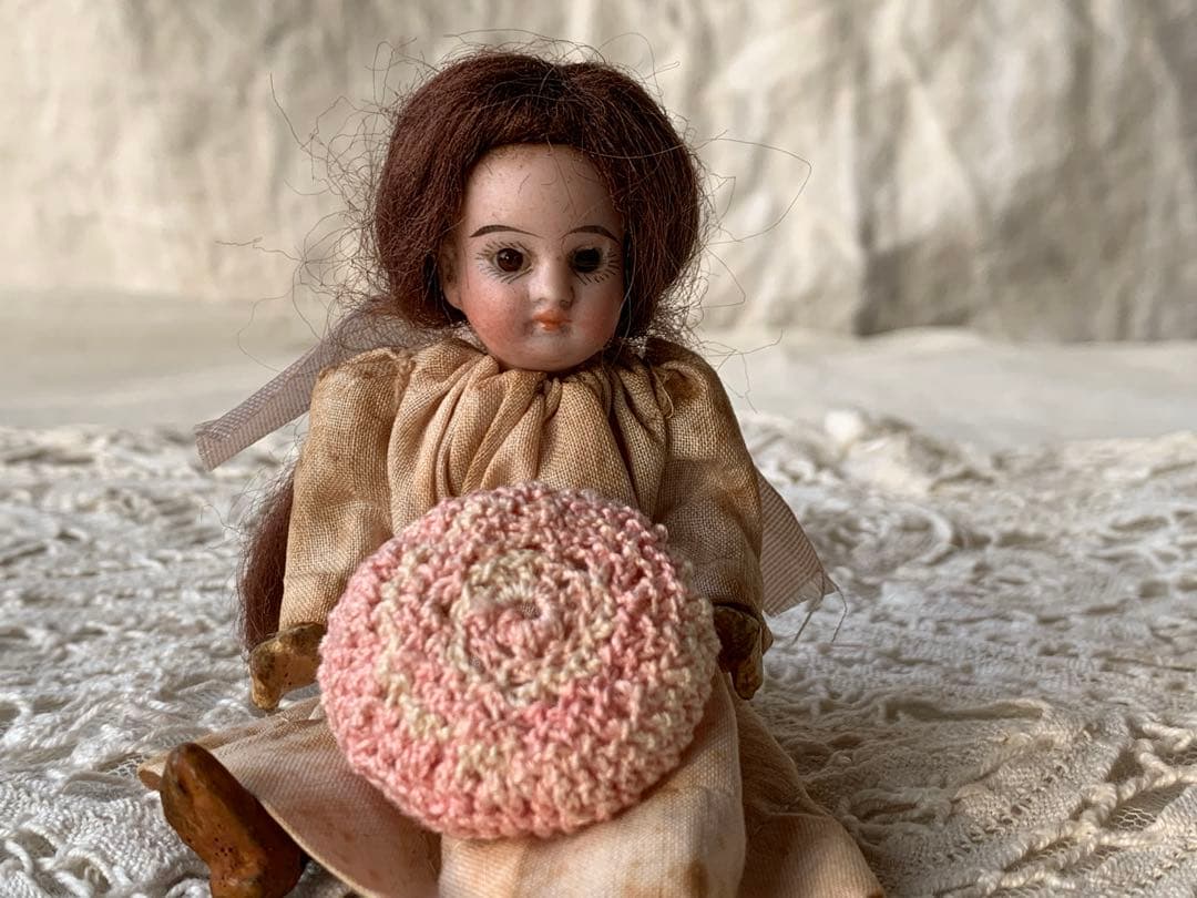 フランスアンティーク 希少 フレンチミニョネット ビスクドール 小物セット