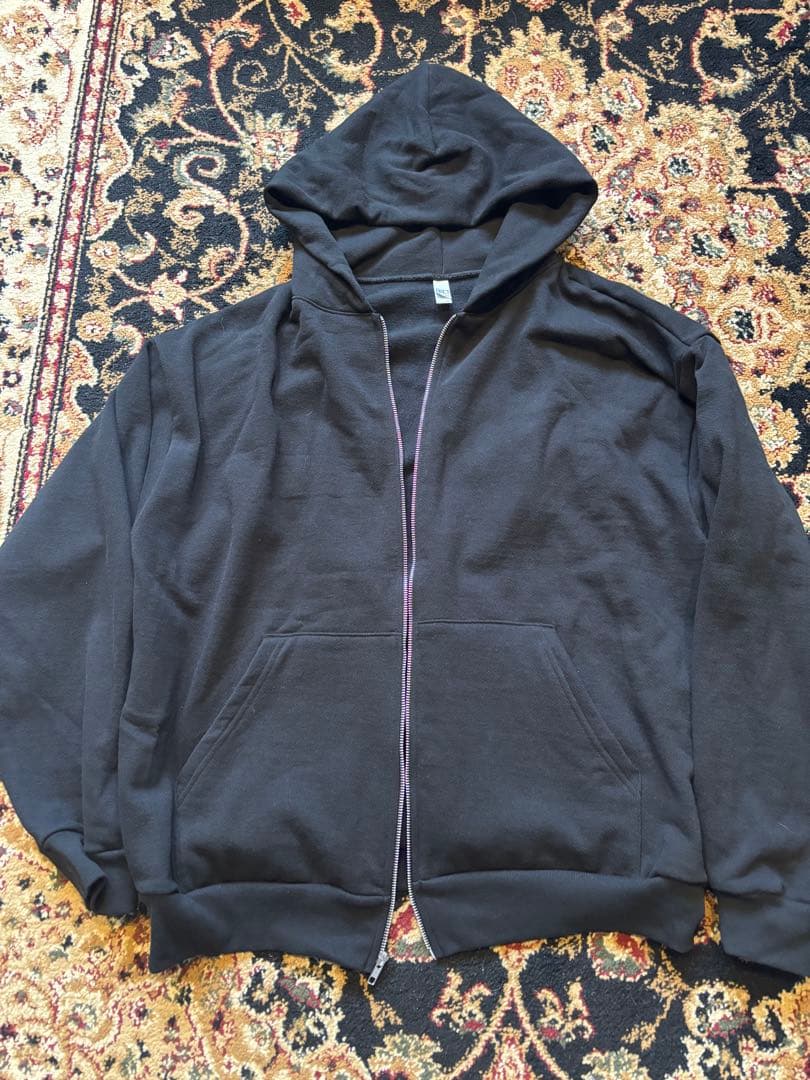未使用　ロサンゼルスアパレル 14oz ジップ パーカー　黒 XL