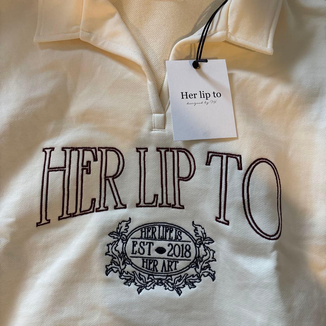 トップス herlipto Embroidery Polo Sweatshirt